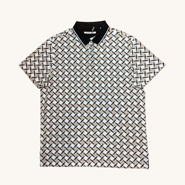 Lorenzoni Geometric Print Polo