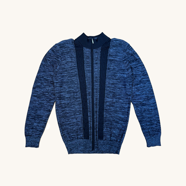 Visconti Navy Patterned Sweater